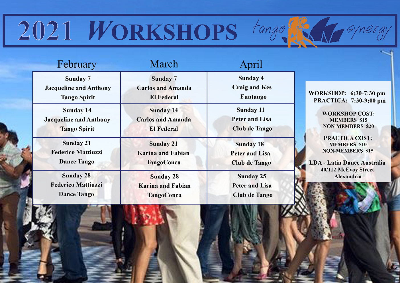 Workshop Schedule 2021